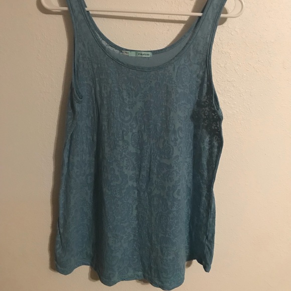 Maurices Tops - Maurice’s Burnout Dusty Blue Tank Large